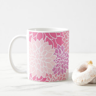 Pink Modernes Dahlia-Blume-Patternglas Kaffeetasse