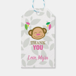 Pink Monkey Gift Tag Geschenkanhänger