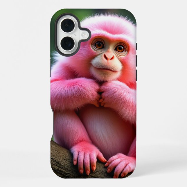 Pink Monkey Phone Case iPhone 16 Plus Hülle (Rückseite)