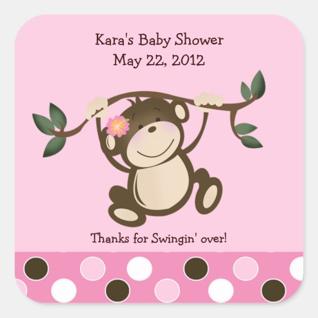 PINK MONKEY PLAY SQUARE Bevorzugung Sticker (Vorderseite)