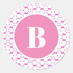 Pink Monogram Baby Shooting Gastgeschenk Aufkleber
