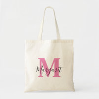 Pink Monogram Black Script Name Toag