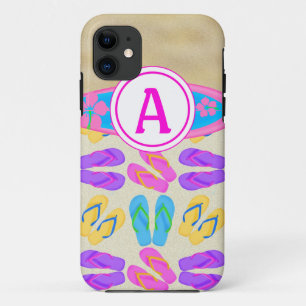 Pink Monogram Flip Flops Surfboard iPhone 5 Fall title_seo2