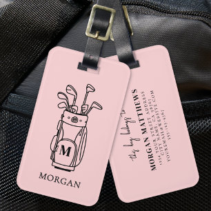 Pink Monogram Golf Bag Gepäckanhänger