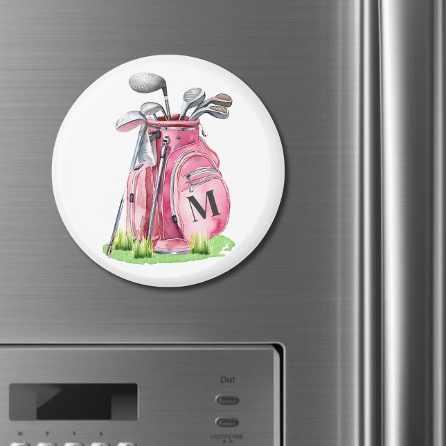 Pink Monogram Golf Bag Magnet (Pink Monogram Golf Bag magnet)