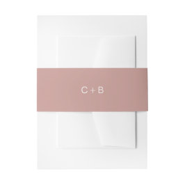 Pink Monogram Modern Wedding Einladungsbanderole