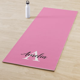 Pink Monogram Script Yoga Mat Yogamatte