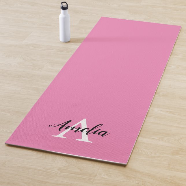 Pink Monogram Script Yoga Mat Yogamatte (Beispiel)