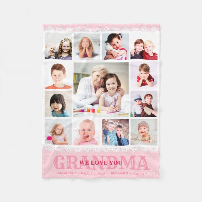 Pink Monogramme photo Collage de couverture en pol (Devant)