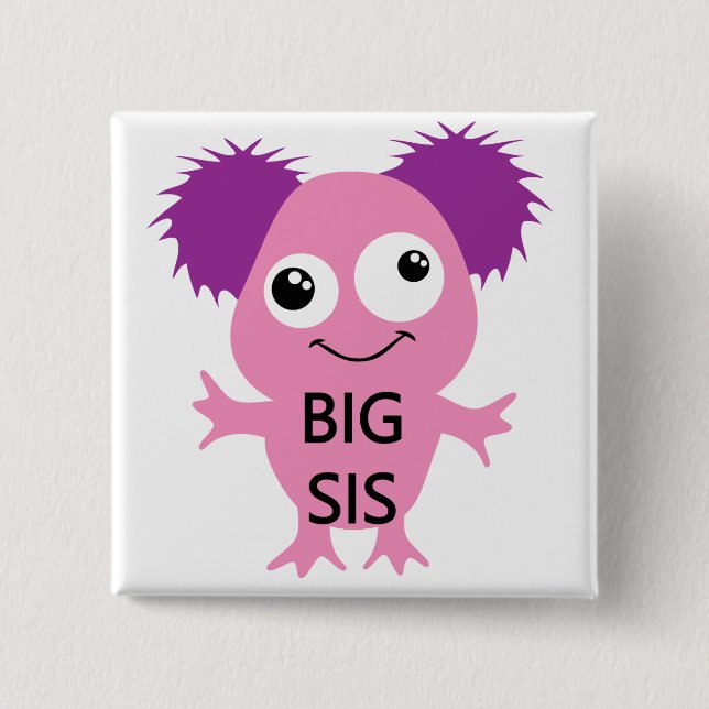 Pink Monster Big Sister Button (Vorderseite)