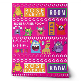 Pink Monster Kids' Rooms Child Name antistress Tapete