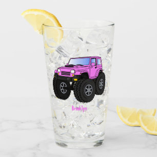 Pink Monster LKW Cartoon Illustration Glas
