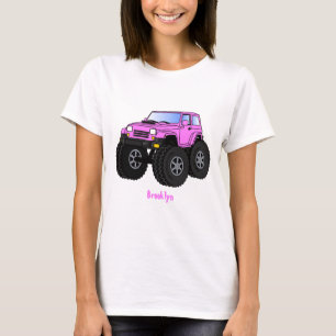 Pink Monster LKW Cartoon Illustration T-Shirt