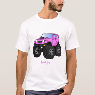 Pink Monster LKW Cartoon Illustration T-Shirt