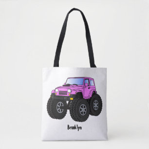 Pink Monster LKW Cartoon Illustration Tasche