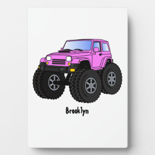 Pink monster truck cartoon illustration fotoplatte