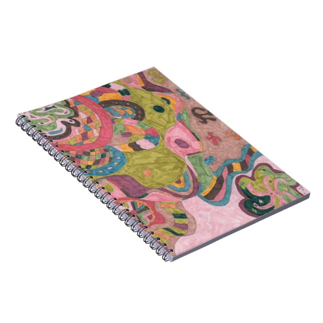 "Pink Mood" Abstrakte Kunst Notizblock (Rechte Seite)