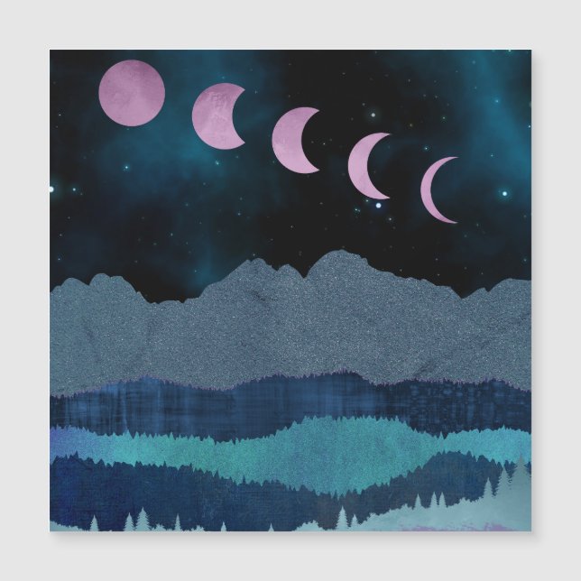 Pink Moon Phones Landscape Magnetkarte (Vorderseite)