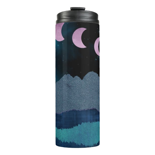 Pink Moon Phones Landscape Thermosbecher (Vorderseite)