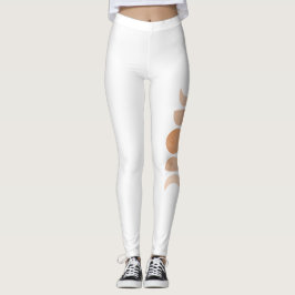 Pink Moon Phones on White Yoga Leggings