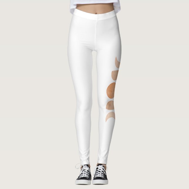 Pink Moon Phones on White Yoga Leggings (Vorderseite)