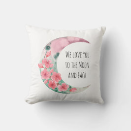 Pink Moon Spring Blume Baby Girl Kinderzimmer Kissen
