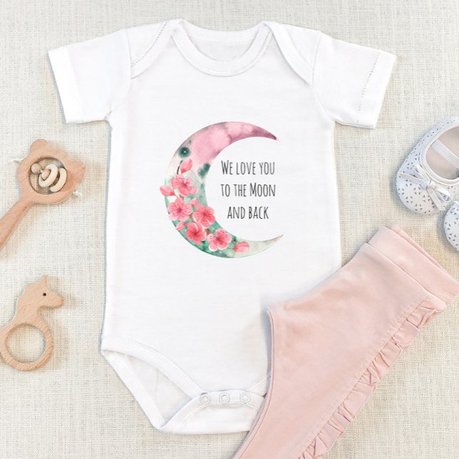 Pink Moon Spring Blume Baby Girl Strampler (Von Creator hochgeladen)
