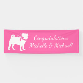 Pink Mops Hunde Thema Party Feier Banner