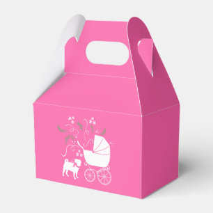 Pink Mops Hunde Thema Party Feier Geschenkschachtel