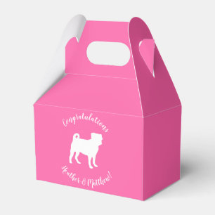 Pink Mops Hunde Thema Party Feier Geschenkschachtel