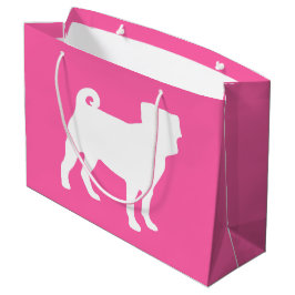 Pink Mops Hunde Thema Party Feier Große Geschenktüte