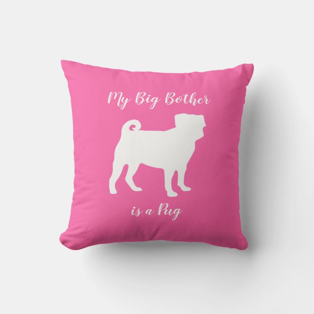 Pink Mops Hunde Thema Party Feier Kissen (Vorderseite)