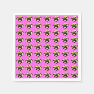 Pink Mops Muster Papier Napkins Serviette