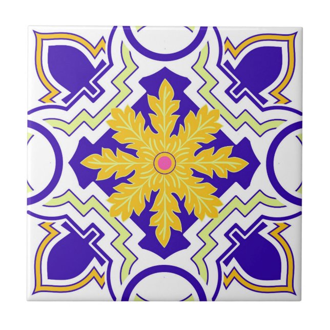 Pink Mosaic Portuguese Mediterranean  Fliese (Vorderseite)