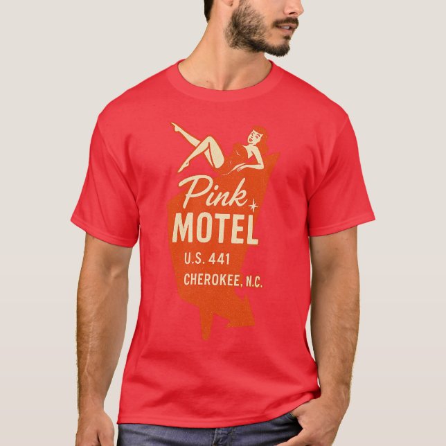 Pink Motel Fairy - Cherokee, NC Retro 50er & 60er  T-Shirt (Vorderseite)