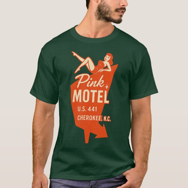 Pink Motel Fairy - Cherokee, NC Retro 50er & 60er  T-Shirt (Vorderseite)