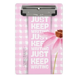 Pink Motivational Gingham Mini Klemmbrett
