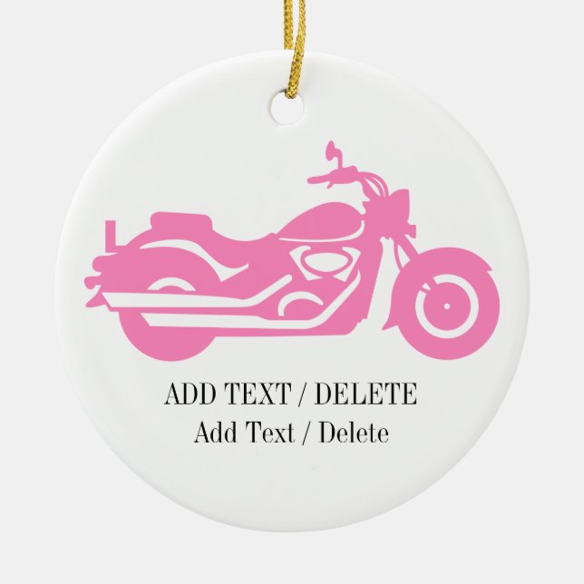 Pink Motorcycle Ornament (Vorne)