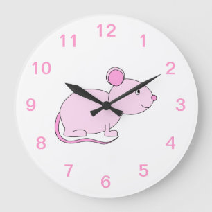 Pink Mouse. Große Wanduhr