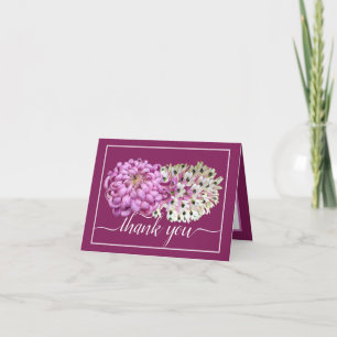 Pink Mum & White Orchids Blumenchic Vielen Dank Karte