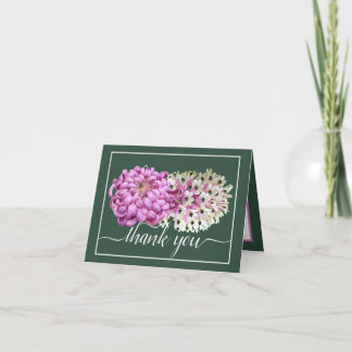Pink Mum & White Orchids Blumenchic Vielen Dank Karte