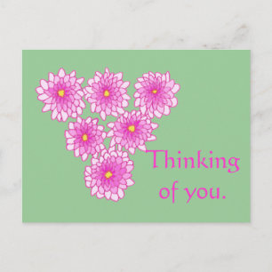 Pink Mums Blume Denken Sie an Postkarten