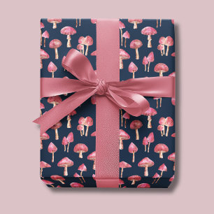 Pink Mushroom-Muster Geschenkpapier