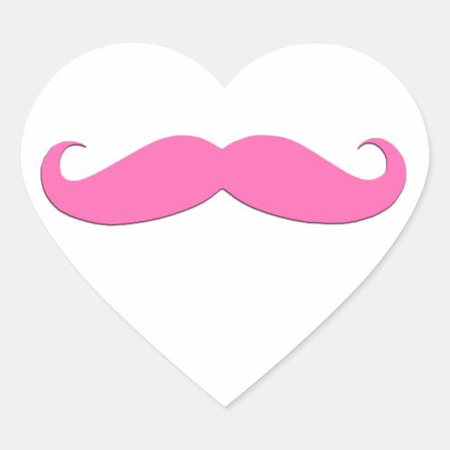 Pink Mustache Spaß Erstellen Sie Ihre eigenen Herz-Aufkleber (Vorderseite)