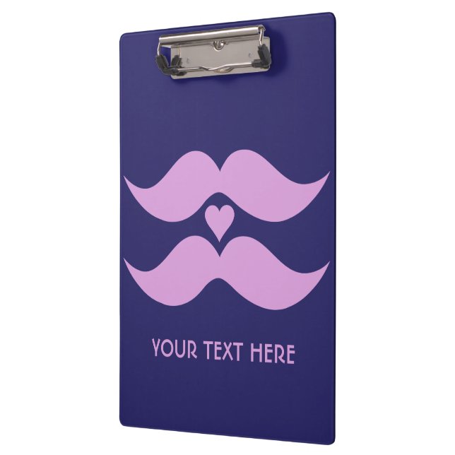 Pink Mustaches Custom Clipboard Klemmbrett (Links)