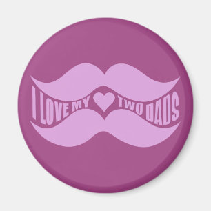 Pink Mustaches Custom Magnet