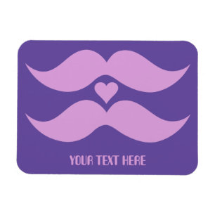 Pink Mustaches Custom Magnet