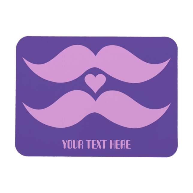 Pink Mustaches Custom Magnet (Horizontal)