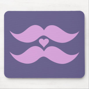 Pink Mustaches Custom Mousepad