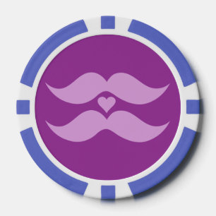 Pink Mustaches jetons de poker personnalisés